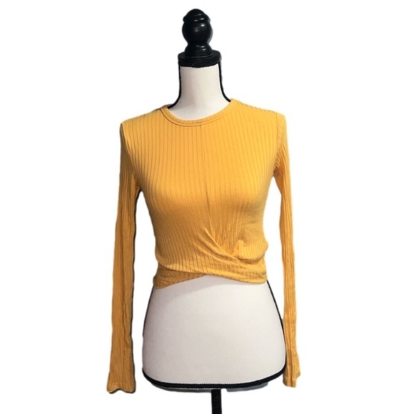 Hollister Tops - Hollister- Yellow long sleeve crop top